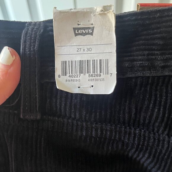 NWT Levi's Straight Leg Corduroy Pants 27x30, Black, 100% Cotton - Picture 5 of 8